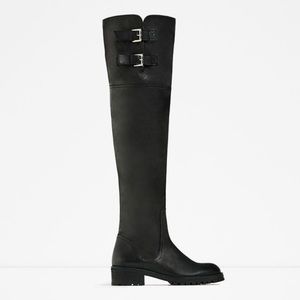 Zara over-the-knee leather boots